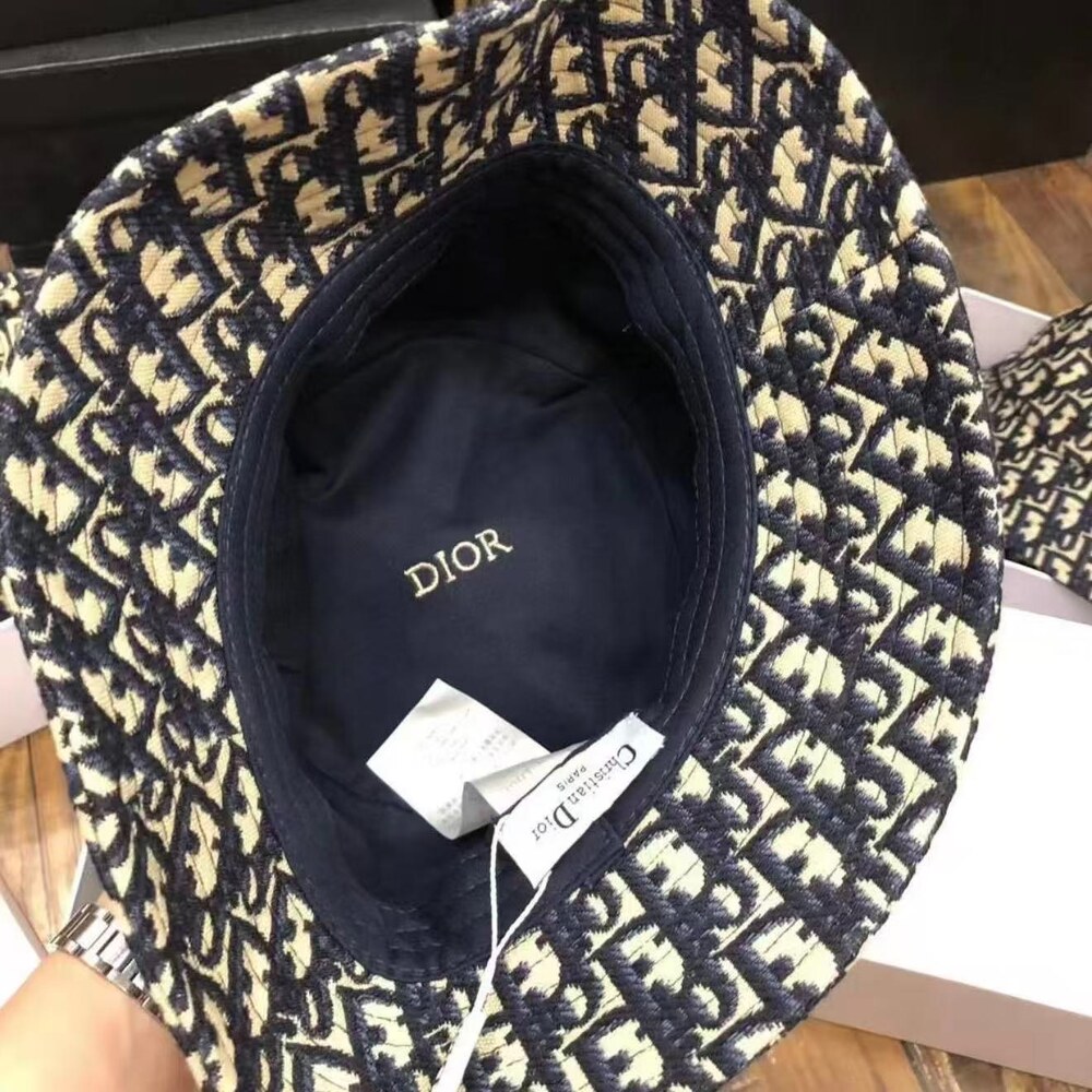 Dior Oblique Logo Embroidered Bucket Hat - Picture 3 of 4